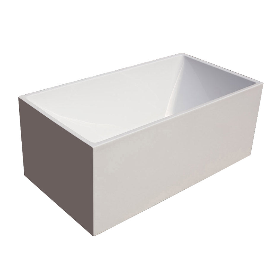 Lacava TUB16-001 - Free-Standing Soaking Bathtub Made Of Luster White Acrylic With An Overflow And Polished Chrome Drain, Net Weight 110 Lbs, Water Capacity 79 Gal. W: 59", D: 31 1/2", H: 23 5/8"