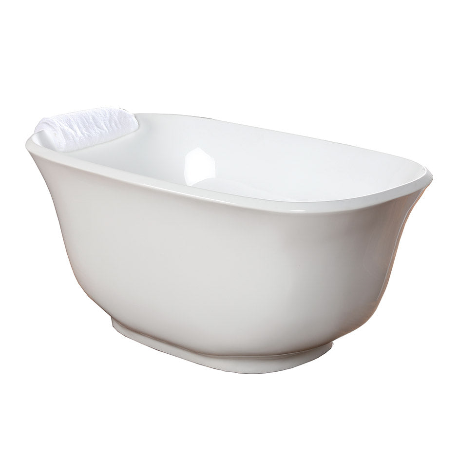 Lacava TUB17-001 - Free-Standing Soaking Bathtub Made Of Luster White Acrylic With An Overflow And Polished Chrome Drain, Net Weight 84 Lbs, Water Capacity 58 Gal. W: 59", D: 30 3/4", H: 23 5/8".