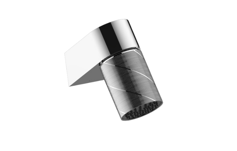 Graff G-18201WCAQ-AU - Wall-Mount Contemporary Oblique Knurl Showerhead