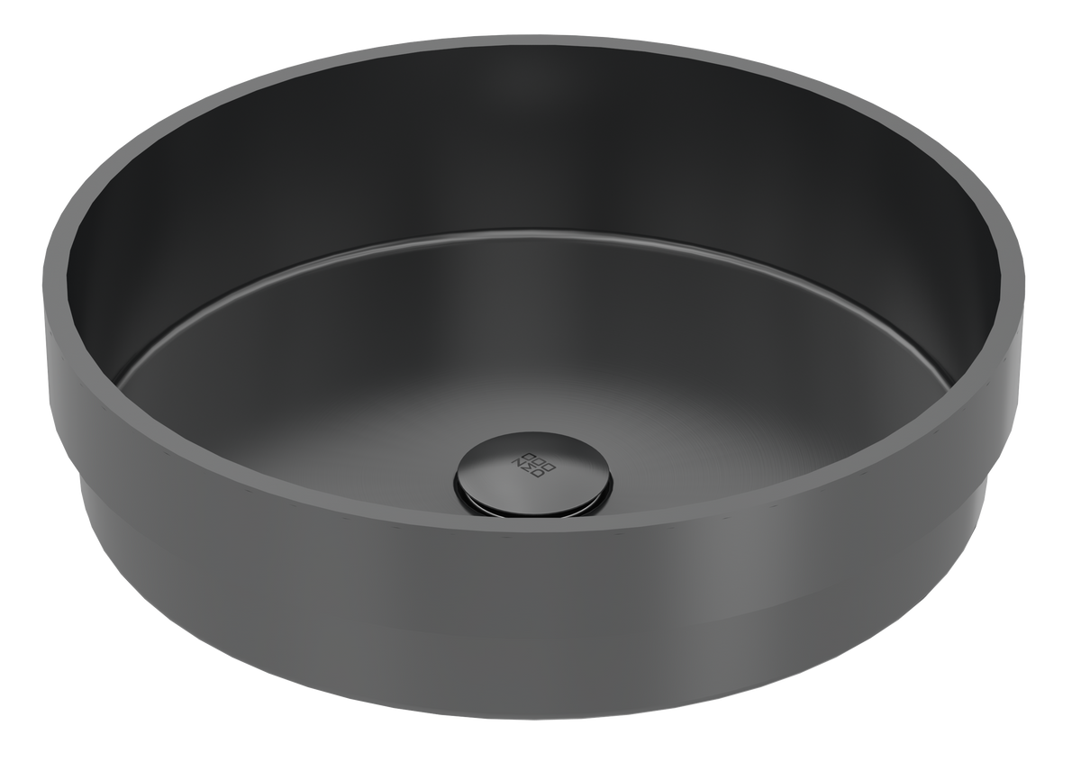 Zomodo VBC400R-I-BP - 16" Semi-Inset Round Vessel Sink, Sus304 W/ Fixed Drain