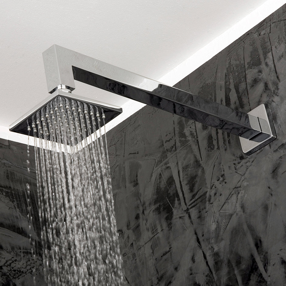Lacava - Wall-Mount Tilting Square Rain Shower Head, 64 Rubber Nozzles. Arm And Flange Sold Separately, 4"W, 4"D, 1 3/4"H