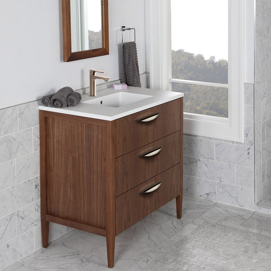 Lacava - Free-Standing Under-Counter Vanity With Two Drawers(Pulls Included), The Top Drawer Has U-Shaped Notch For Plumbing.Counter Top Lrs-36T And Bathroom Sink 5062Un Are Sold Separately. W: 35 1/2", D: 20 3/4", H: 34 1/4".
