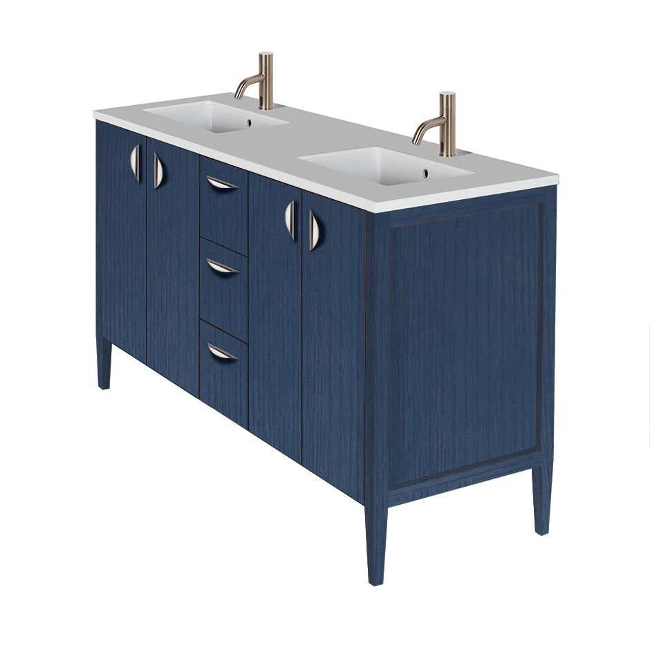 Lacava - Free-Standing Under-Counter Double Vanity With Two Sets Of Doors And Three Drawers(Pulls Included). Counterto Lrs-60T And Bathroom Sink 5062Un Are Sold Separately. W: 59 1/2", D: 20 3/4". H: 34 1/4".
