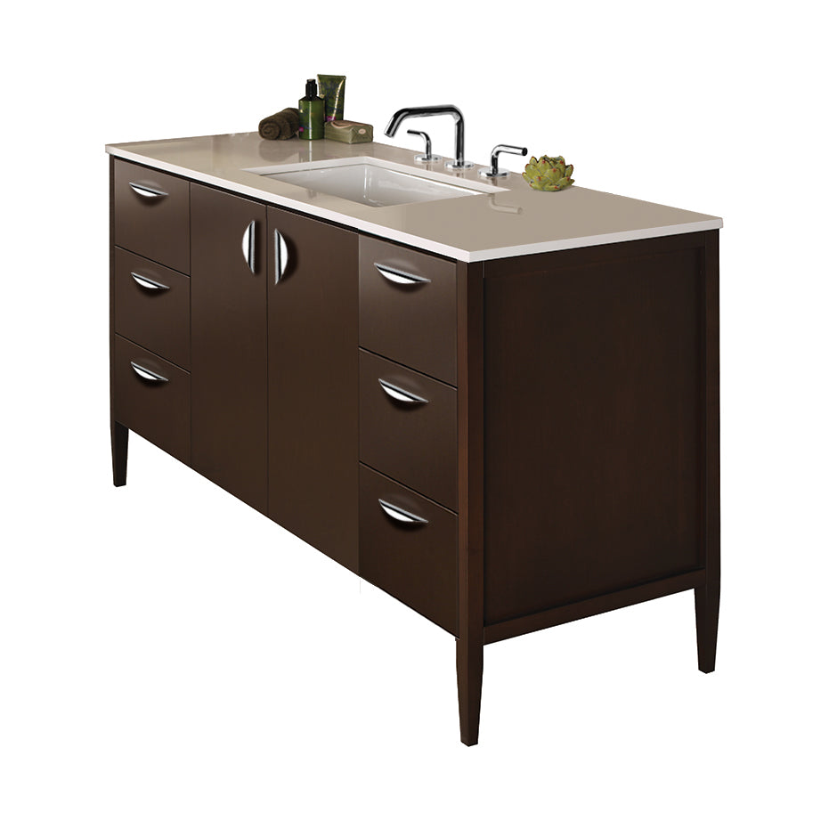 Lacava - Free-Standing Under-Counter Vanity With Three Drawers On Both Sides And Two Doors On The Center(Pulls Included). Counter Top Lrs-60Bt And Bathroom Sink 5062Un Are Sold Separately. W: 59 1/2", D: 20 3/4", H: 34 1/4".