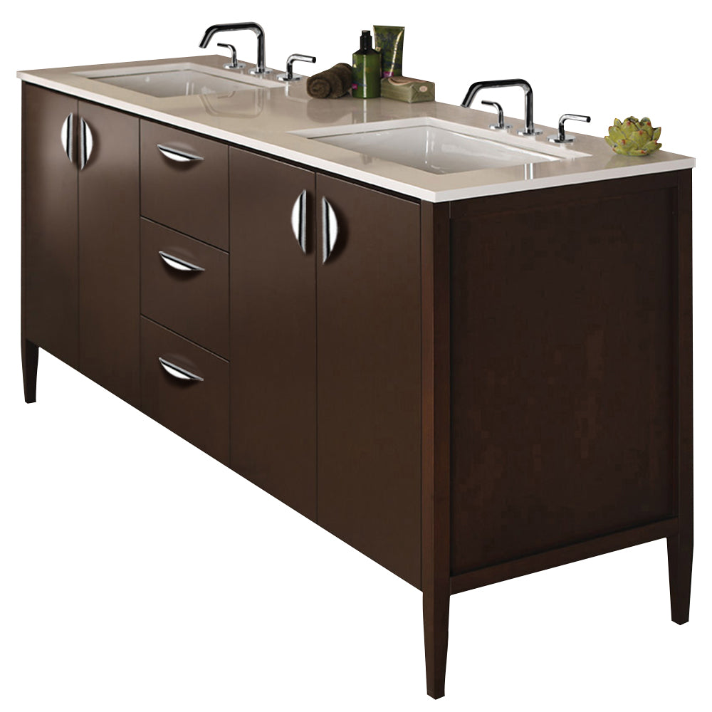 Lacava - Free-Standing Under-Counter Double Vanity With Two Sets Of Doors And Three Drawers(Pulls Included). Countertop Lrs-72T And Bathroom Sink 5062Un Are Sold Separately. W: 71 1/2", D: 20 3/4". H: 34 1/4".