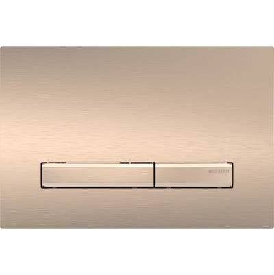 Geberit 115.670.QB.2 - Geberit Sigma50 Actuator Plate, Square, Dual Flush, Metal Colour Red Gold: Base Plate, Cover Plate, Button: Red Gold / Brushed, Easy-To-Clean Coated