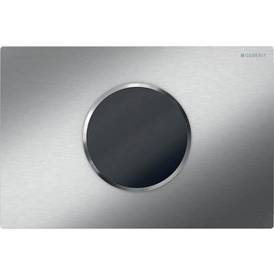 Geberit 115.908.SN.6 - Geberit Electronic Wc Flush Control, Battery Operation, For Sigma Concealed Cistern 12 Cm, With Sigma10 Actuator Plate, Round, Automatic / Touchless: Plate: Brushed, Easy-To-Clean Coated, Design Ring: Polished