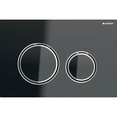 Geberit 115.884.JK.1 - Geberit Sigma50 Actuator Plate, Round, Dual Flush, Metal Colour Chrome-Plated: Base Plate, Design Ring/-S: Chrome / Glossy, Cover Plate, Button: Lava / Glossy Glass