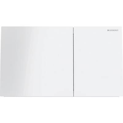 Geberit 115.622.SI.1 - Geberit Sigma70 Actuator Plate, Square, Dual Flush: Button: White / Glossy Glass, B=25Cm