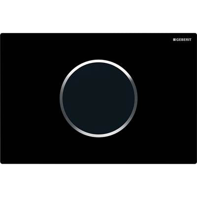 Geberit 115.907.KM.6 - Wc Flush Control With Electronic Flush Actuation, Mains Operation, Dual Flush, Sigma10 Actuator Plate, Automatic/Touchless Black, Bright Chrome