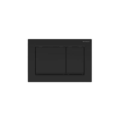 Geberit 115.080.DW.1 - Geberit Omega20 Actuator Plate, Square, Dual Flush: Plate, Button: Black / Glossy, Design Stripes: Black Matt