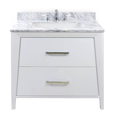 Icera 4632.361.401- Stone Top 36 X 22.6 X 1-1/8-In Carrara Marble, Large Sink Cutout