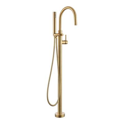 Cavalli CAFTF-RD BG - Round Freestanding Tub, Brushed Gold