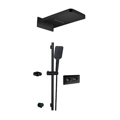 Aquabrass ABSZINABOX04EBK - Inabox 4 Shower Faucet - 3 Way Shared - T12123 Valve Required