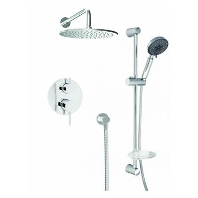 Baril Pro O15-9189-05-CC - Pressure Balanced Shower Faucet With Rain Shower Head And Sliding Rail Shower Set