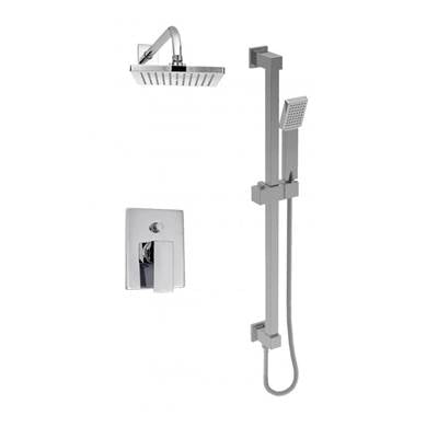 Baril Pro O25-9160-P3-CC - Pressure Balanced Shower Faucet With Rain Shower Head And Sliding Rail Shower Set