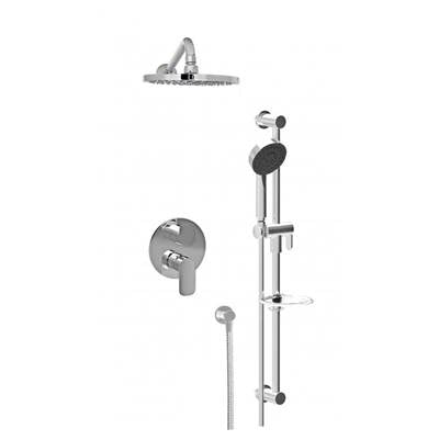 Baril Pro O30-9180-W2-CC - Pressure Balanced Shower Faucet With Rain Shower Head And Sliding Rail Shower Set
