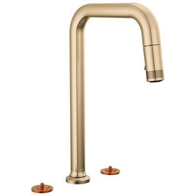 Brizo 62507LF-GLLHP-L - Square Spout 2H Pull-Down Widespread