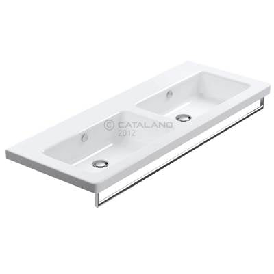 Catalano 0621220001 - Ca-Alvea Washbasin 120X46 Double Bowl, Glossy White