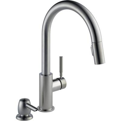 Delta 19933-SPSD-DST - Single Handle Pull-Down Kitchen Faucet With Soap Dispenser