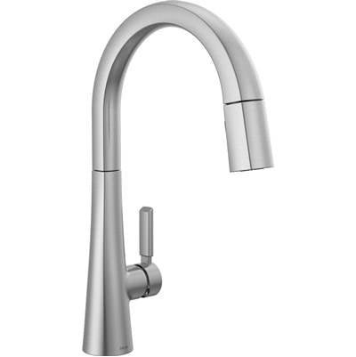 Delta 9191-AR-PR-DST - Single Handle Pull-Down Faucet In Arctic Stainless Lumicoat