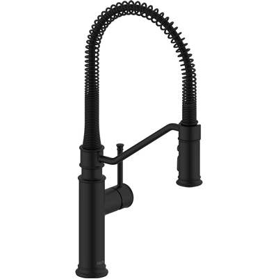 Delta 983LF-BL - Pulldown Industrial Spring Kitchen Faucet