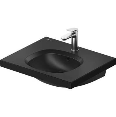 Duravit 238760AF00 - Duravit Aurena 23 5/8" Rectangular Wall Mounted Sink In Matte Black With Single Faucet Hole And With Overflow