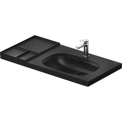 Duravit 239010AF00 - Duravit Aurena 39 3/8" Rectangular Wall Mounted Sink In Matte Black With Single Faucet Hole And With Overflow