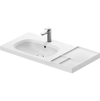 Duravit 239110AC00 - Duravit Aurena 39 3/8" Rectangular Wall Mounted Sink In Satin Matte White With Single Faucet Hole And With Overflow