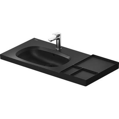 Duravit 239110AF00 - Duravit Aurena 39 3/8" Rectangular Wall Mounted Sink In Matte Black With Single Faucet Hole And With Overflow