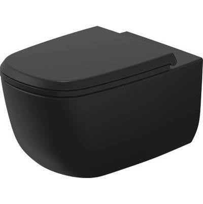 Duravit 259809AF92 - Duravit Aurena 1.28/0.8 Gpf Dual Flush Ada Compliant Elongated Wall Mounted Toilet In Matte Black With Durashield