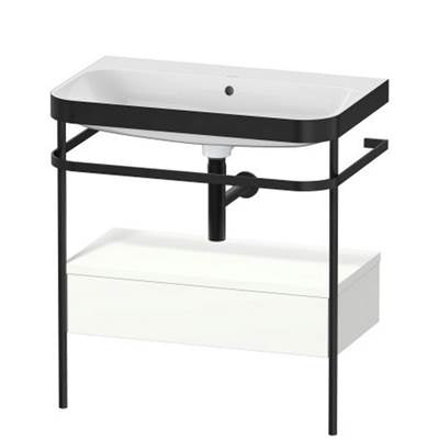 Duravit HP4742N3636 - Duravit Happy D.2 30 1/2" Console Sink In Matte Black And Satin Matte White Shelf, With Overflow