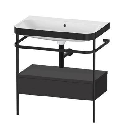 Duravit HP4742N8080 - Duravit Happy D.2 30 1/2" Console Sink In Matte Black And Super Matte Graphite Shelf, With Overflow