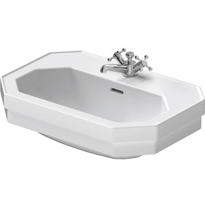 Duravit 0438600087 - Duravit 1930 Series 23 5/8" Octagonal Wall Mounted Sink In White With Widespread Faucet Holes And With Overflow
