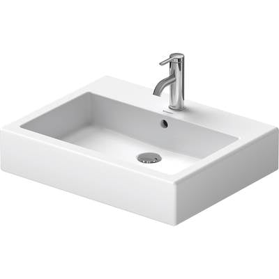 Duravit 0454600027 - Duravit Vero 23 5/8" Rectangular Vessel Sink In White With Single Faucet Hole And With Overflow