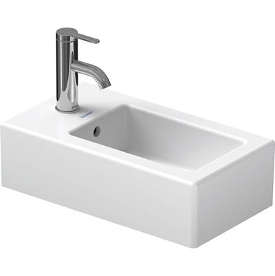 Duravit 0702250000 - Duravit Vero 9 7/8" Rectangular Wall Mounted Sink In White With Single Faucet Hole And With Overflow