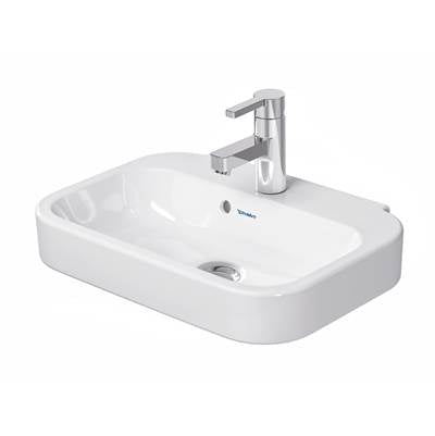Duravit 0709500000 - Duravit Happy D.2 19 5/8" Rectangular Wall Mounted Sink In White With Single Faucet Hole And With Overflow