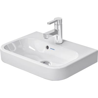 Duravit 0710500000 - Duravit Happy D.2 19 5/8" Rectangular Wall Mounted Sink In White With Single Faucet Hole And With Overflow