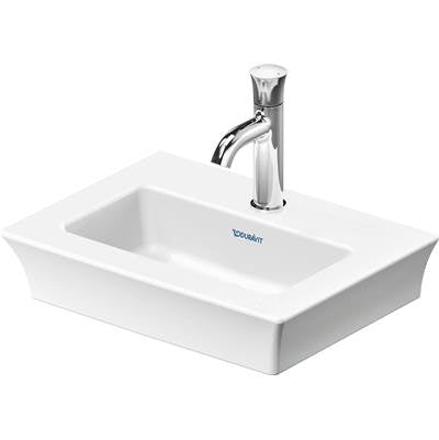 Duravit 0737450041 - Duravit White Tulip 17 3/4" Rectangular Wall Mounted Sink In White With Single Faucet Hole And
