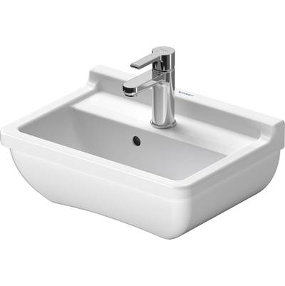 Duravit 0750450000 - Duravit Starck 3 17 3/4" Rectangular Wall Mounted Sink In White With Single Faucet Hole And With Overflow