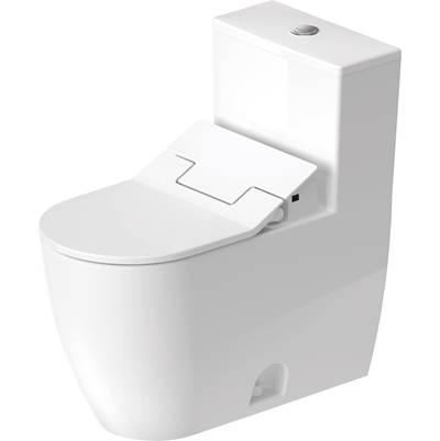 Duravit D4202600 - Duravit Me By Starck 1.28 Gpf Single Flush Rimless Elongated One Piece Toilet In White, Top Push Button Flush - Seat Included
