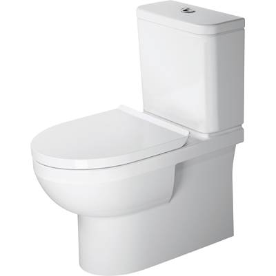 Duravit 2182092092 - Duravit No.1 1.6/0.8 Gpf Dual Flush Rimless Round Close Coupled Toilet Bowl In White With Hygieneglaze