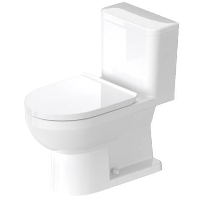 Duravit D4060000 - Duravit No.1 1.28 Gpf Single Flush Rimless Elongated Ada Compliant One Piece Toilet In White, Left Lever Flush - Seat Included