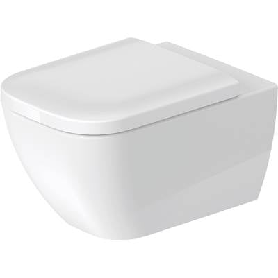 Duravit 2222090092 - Duravit Happy D.2 1.6/0.8 Gpf Dual Flush Rimless Ada Compliant Compact Elongated Wall Mounted Toilet In White - Seat, Actuator, And In-Wall Tank And Carrier Sold Separately
