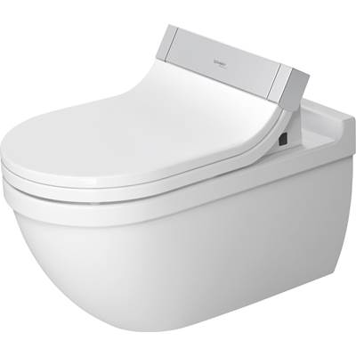 Duravit 2226592092 - Duravit Starck 3 1.28/0.8 Gpf Dual Flush Ada Compliant Elongated Wall Mounted Toilet In White With Hygieneglaze - Seat, Actuator, And In-Wall Tank And Carrier Sold Separately