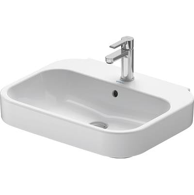Duravit 2316600000 - Duravit Happy D.2 23 5/8" Rectangular Wall Mounted Sink In White With Single Faucet Hole And With Overflow