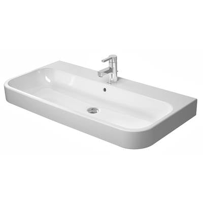 Duravit 2318100000 - Duravit Happy D.2 39 3/8" Rectangular Wall Mounted Sink In White With Single Faucet Hole And With Overflow