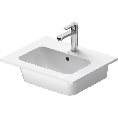Duravit 2336533200 - Duravit Me By Starck 20 7/8" Rectangular Wall Mounted Sink In Satin Matte White With Single Faucet Hole And With Overflow