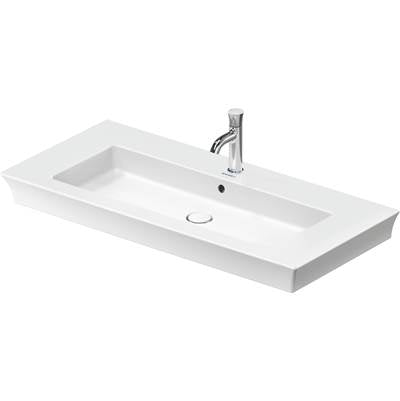 Duravit 2363100000 - Duravit White Tulip 41 1/2" Rectangular Wall Mounted Sink In White With Single Faucet Hole And With Overflow