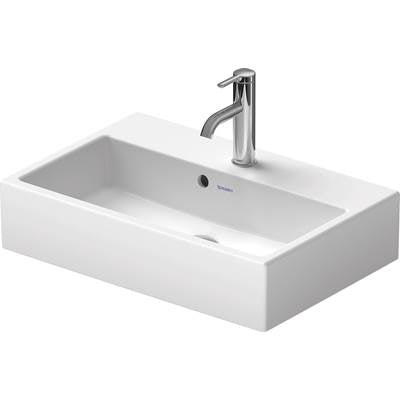 Duravit 2368600027 - Duravit Vero 23 5/8" Rectangular Vessel Sink In White With Single Faucet Hole And With Overflow